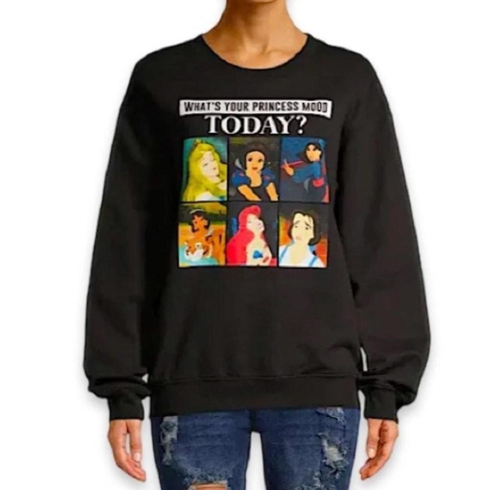 Disney Princess What's Your Princess Mood Today Sweatshirt Womens Size L 11-13